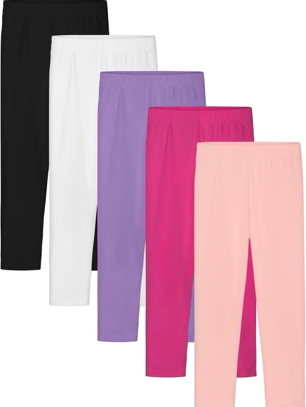 Girls Stretch Cotton Pajama Pants - Black, White, Purple, Fuchsia, Light Pink